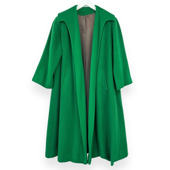 Vintage Jackets & Blazers - Vintage Einiger Green Fuzzy 100%  Cashmere Coat sz N/A